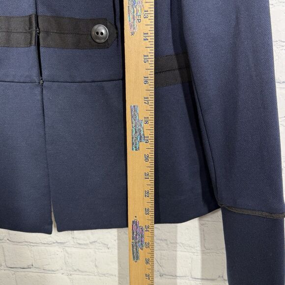 Cabi Blazer Womens Large Navy Blue Black Colorblock Preppy Minimalist Old Money - Picture 8 of 11